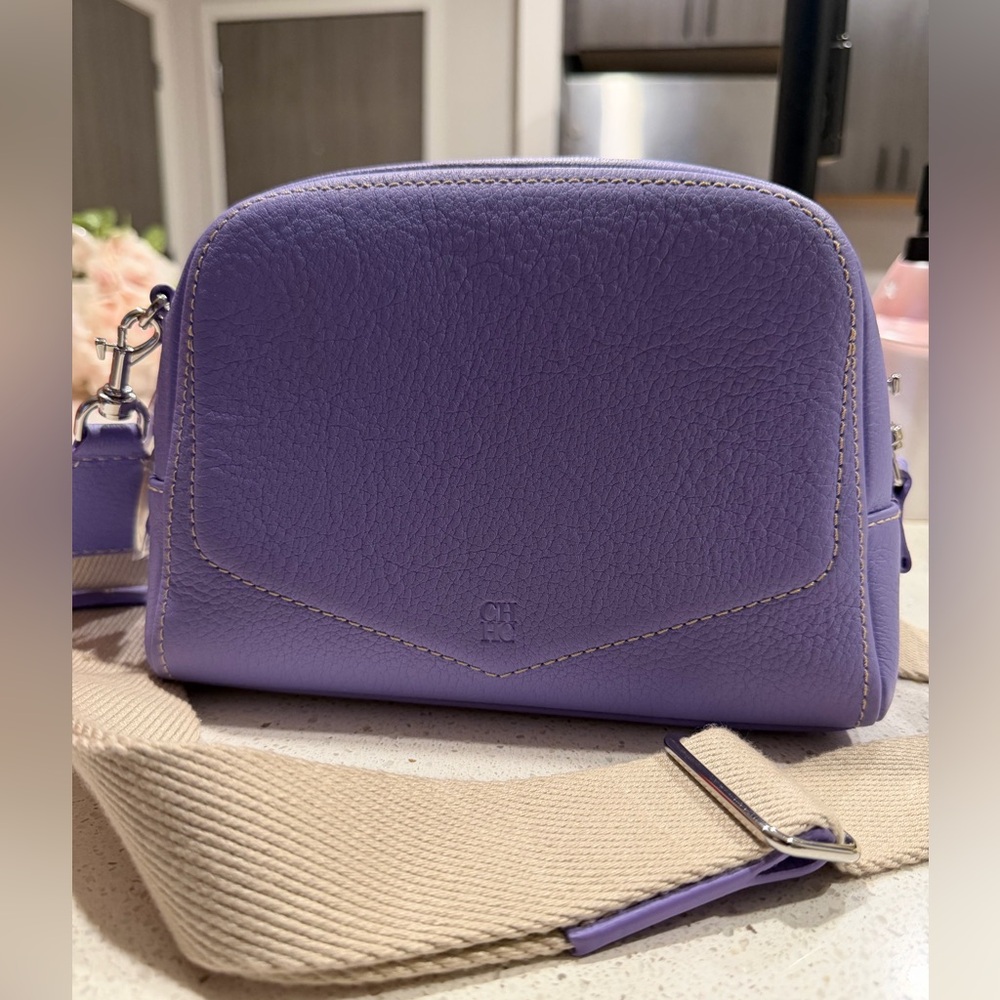 Chic Lilac Authentic Carolina Herrera Small Crossbody Purse